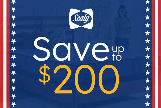 Save up to $200 on Sealy mattresses